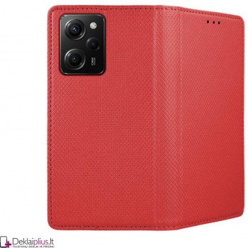 Telone atverčiamas dėklas - raudonas (Xiaomi Poco X5 5G/Redmi Note 12 5G) Telone atverčiamas dėklas - raudonas (Xiaomi Poco X5 5G/Redmi Note 12 5G)